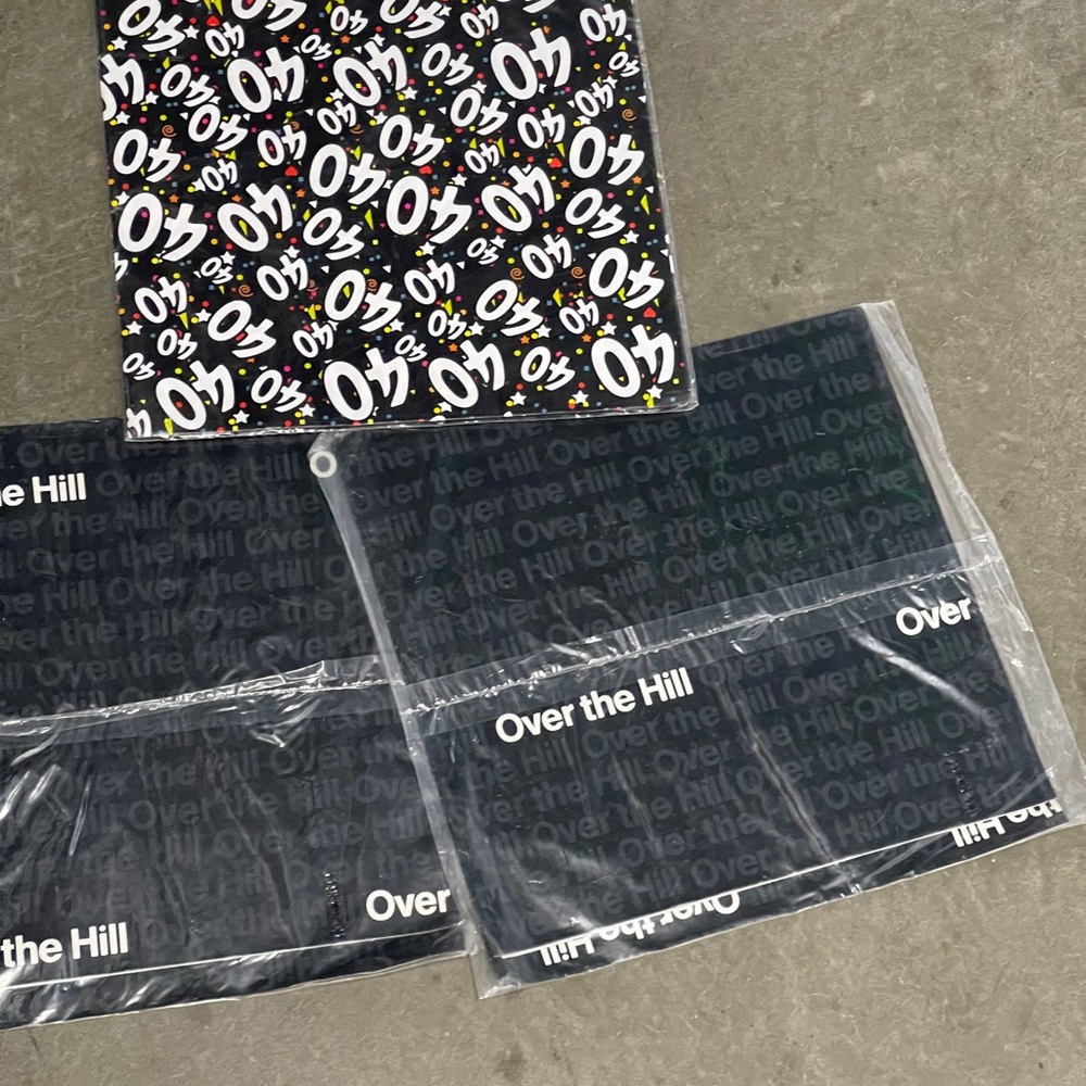 OVER THE HILL BIRTHDAY VINTAGE BLACK 40 WRAPPING PAPER CRAFTS JUNK JOURNAL PARTY